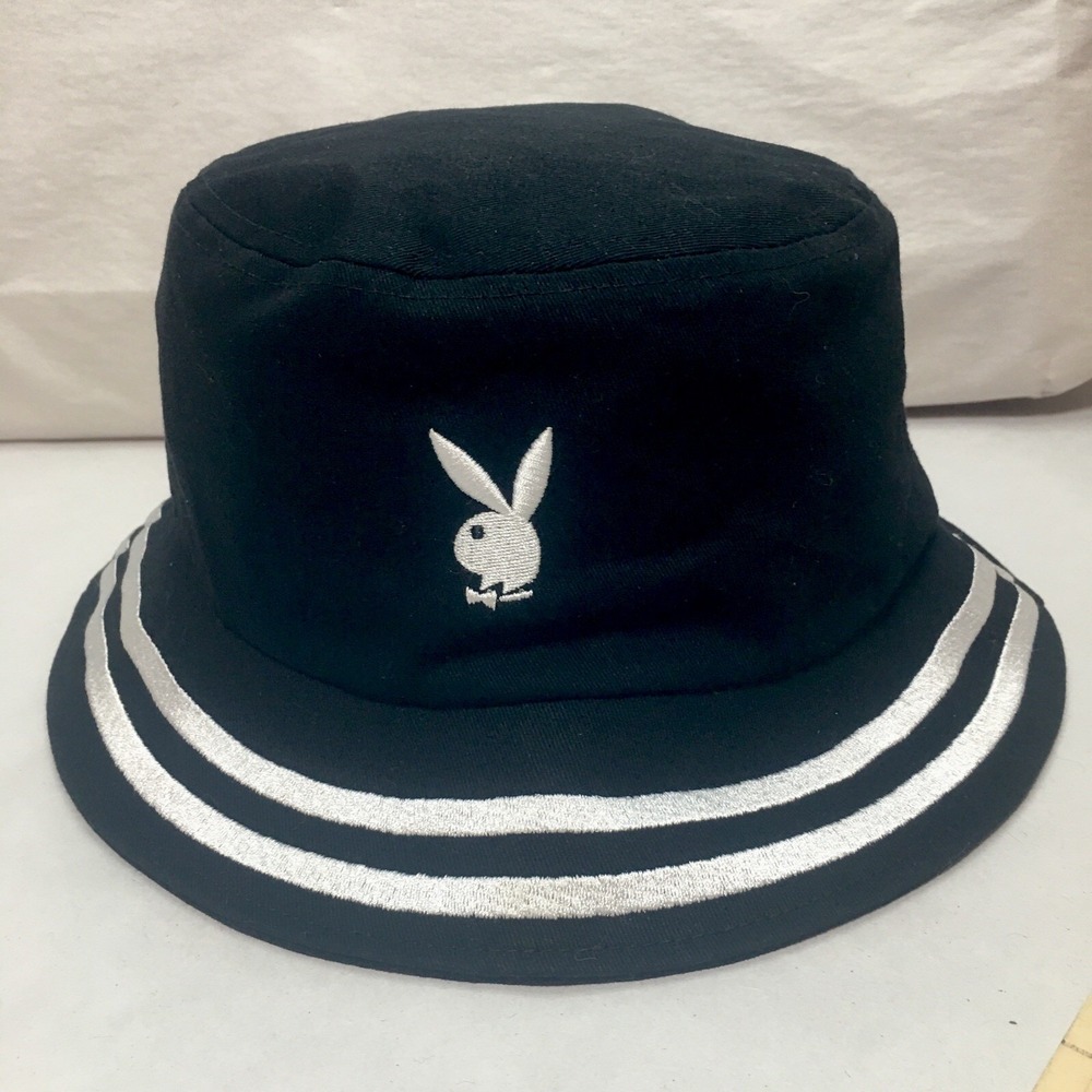 Playboy Bunny Bucket Hat Black White Logo Unisex